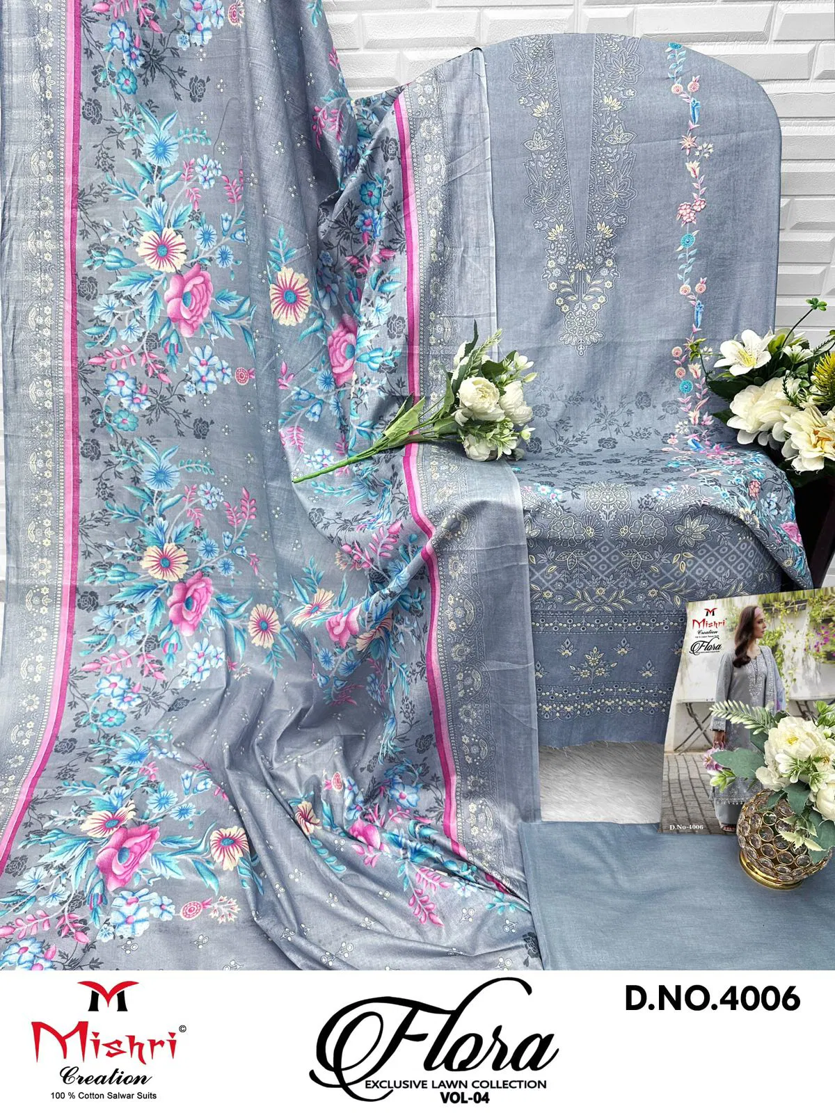 Flora 4 By Mishri Lawn Cotton Printed Wholesale Dress Material Suppliers In Mumbai